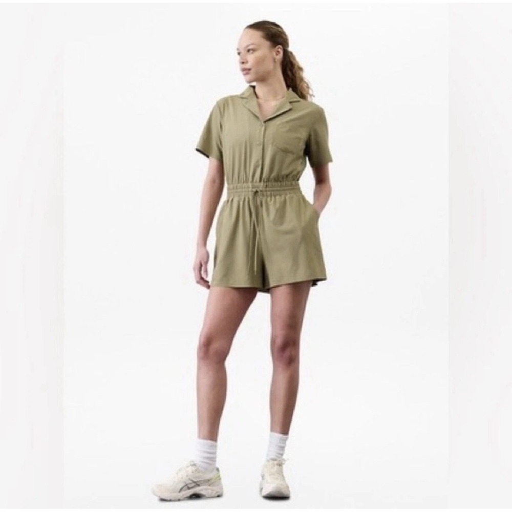 Athleta M Avenue Romper Olive Branch Medium Tall